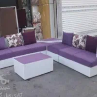 مبل راحتی ال،)  با پارچه های رنگارنگ|مبلمان خانگی و میز عسلی|تهران, شهرک شریفی|دیوار