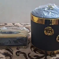 سطل زباله وجای دستمال کاغذی استیل