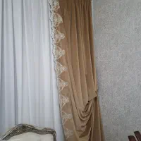 دو عدد والان مخمل ترک وپرده حریر گل مخمل|پرده، رانر، رومیزی|تهران, قیام|دیوار