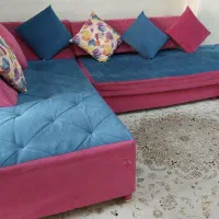 مبل ال تخت خوابشو ۶ نفره به همراه ۶ عدد کوسن