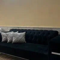 مبلمان ست مشکی طوسی درحد نو