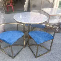 میز نهارخوری فلزی وچوبی