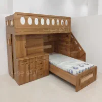 سرویس مجموعه تخت دوطبقه دراورویترین میزتحریرکمدپله