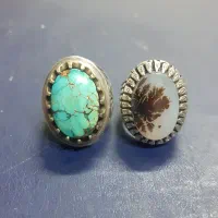 دو عدد انگشتر فیروزه نیشابور شجر رکاب زنجان