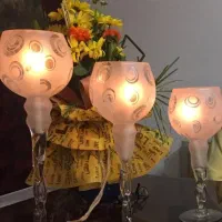 شمعدان شیشه ای سه تایی
