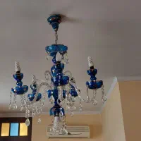 لوستر آبی طلایی اویزدار