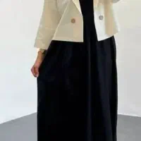 ست دو تیکه کت و سارافون نو سایز فری تا ۴۴