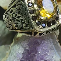 انگشتر سیترین جواهری رکاب دستساز گارنت کد ۲|جواهرات|اصفهان, شیخ اشراق|دیوار