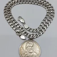 زنجیر کارتیر نقره و پلاک شمایل