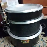 قابلمه تفلون بزرگ دوسایز وهمراه تابه سایز42