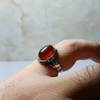 انگشتر نقره دستساز عقیق یمن طبیعی
