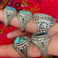 انگشتر فیروزه و عقیق خطی|جواهرات|تهران, گمرک|دیوار