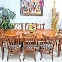 غذاخوری 8 نفره تمام چوب لهستانی زیر قیمت فروشگاهی|میز و صندلی غذاخوری|تبریز, |دیوار