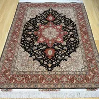 قالیچه ۳ متری پنجاه رج تبریز مشکی