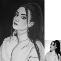 نقاشی طراحی چهره سیاه قلم هدیه کادو تولد
