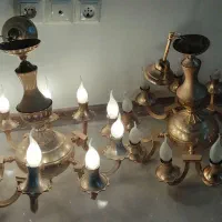 دو عدد لوستر 10شعله رنگ طلایی|لوستر و چراغ آویز|مشهد, تربیت (صدف)|دیوار