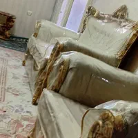 مبل کرمی طلایی چوب با روکش|مبلمان خانگی و میز عسلی|اسلام‌شهر, شهرک محمدیه|دیوار