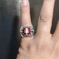 انگشتر نقره تاج فروهر یاقوت