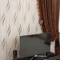 فروش پرده حریر با یالان قهوه ای زیبا|پرده، رانر، رومیزی|شاهرود, |دیوار