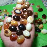 ۹۰ تکه سنگ نگین عقیق سه پوست باباقوری یمن