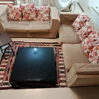 میز کار و کاناپه ۶ نفره و میز عمارات وسط