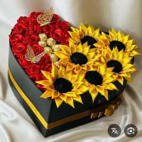 گل لاله، آفتابگردان روبانی|گل مصنوعی|ملایر, |دیوار