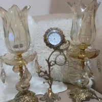 ست کامل شمعدونی وساعت رومیزی