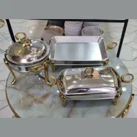سوفله خوری استیل دسته و پایه طلایی