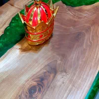 میز ناهارخوری ۴ نفره اسلب گلس (چوب گردو و رزین)|میز و صندلی غذاخوری|تهران, جیحون|دیوار