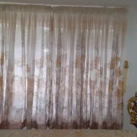 ۶عدد پرده حریرترک پایین حاشیه دار تمیزوسالم