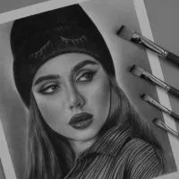 طراحی چهره سیاه قلم هایپررئال