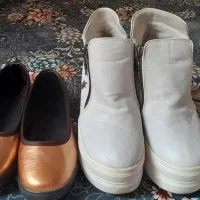 کفش نیم پوت سفید کار کرد چرم|کیف، کفش، کمربند|کاشان, الغدیر|دیوار