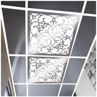 فروش تایل سقفی سازه سقف کاذب pvc cnc گچی طلق آسمان|خدمات پیشه و مهارت|تهران, بلورسازی|دیوار