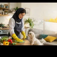 خانم جهت امور منزل و آشپزی