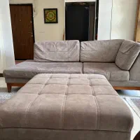 کاناپه سه نفره به همراه یک پاف