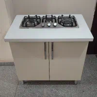 اجاق گاز استیل بورنیک سه شعله با کابینت تمام mdf