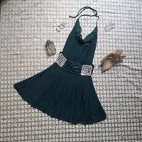 لباس سبز پولداری مجلسی 1920s زمان فیلم گتسبی