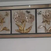 تابلو گل برجسته با ورق طلا
