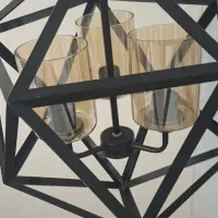لوستر اتاق خواب مشکی جنس فلزی مشکی سه لاله