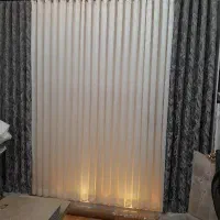 پرده ویترین مغازه دو عدد مخمل و حریر