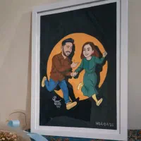 نقاشی طراحی سیاه قلم|تابلو، نقاشی، عکس|اسلام‌شهر, باغ فیض|دیوار
