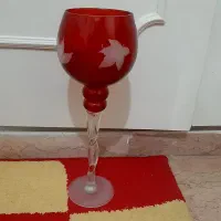 شمعدان پایه دار بلند  قرمز رنگ