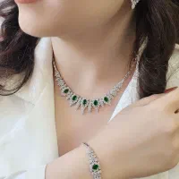 سرویس نقره زمرد باگت خور امرال آب طلا ۱۳۴۹۰۲|بدلیجات|تبریز, |دیوار