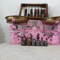 ترازو روسی قدیمی کمیاب چرکه و سنگ ترازو کمیاب