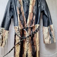 پالتو چرم مصنوعی و خز مناسب سایز ۴۰-۴۲درحدنو