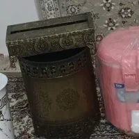 ست فلزی سطل زباله و جادستمال کاغذی نونو