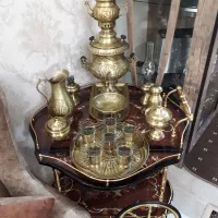 میزبار رنگ فندقی منبت کاری شده