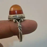 انگشتر نقره با نگین سه پوست رکاب فدک و ...