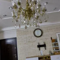 لوستر۱۲شاخه برنز ازنزدیک ببینیدخیلی شیک هست|لوستر و چراغ آویز|نکا, |دیوار