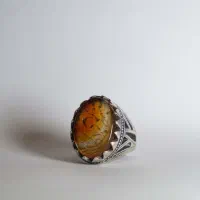 انگشتر مردانه عقیق یمنی، نقره